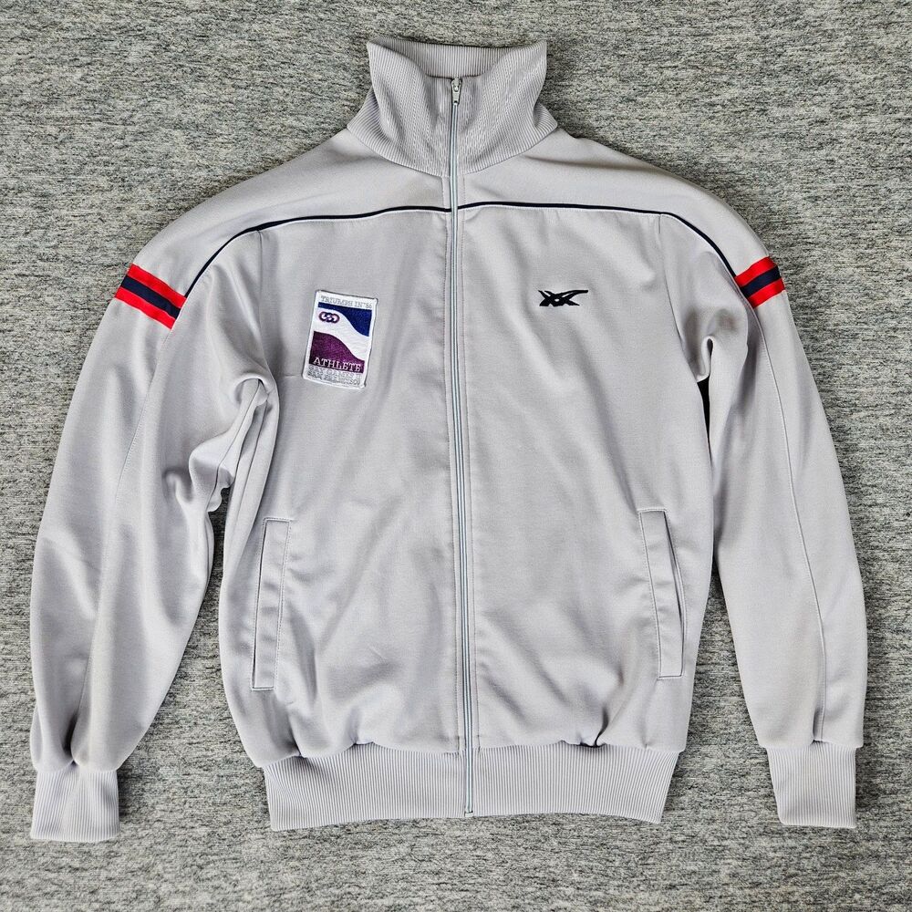 VTG 80s Asics Tiger Track Jacket Ontisuka 1986 Gay Games San Francisco S/M Gray